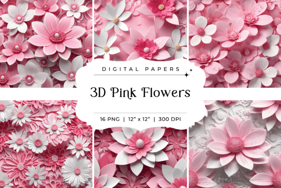 3D Pink Flowers Backgrounds Sublimation: Elevate Your Creative Projects