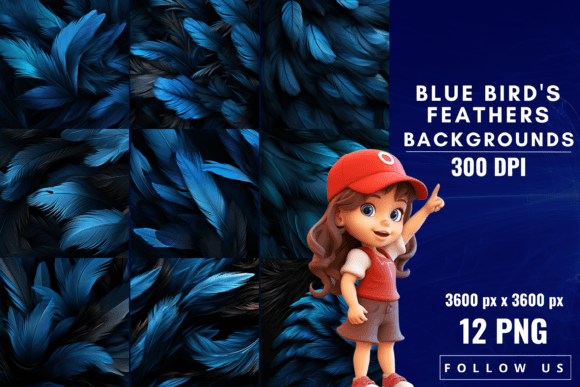 Blue Bird's Feathers Backgrounds: Natural Elegance for Your Projects