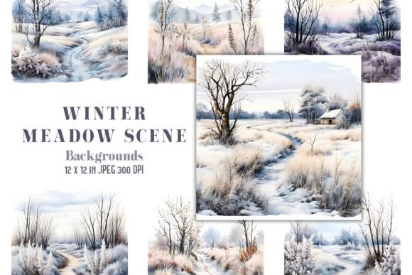 Capturing Winter's Quiet Beauty with Watercolor Backgrounds
