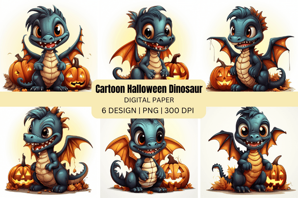 Cartoon Halloween Dinosaur Backgrounds: Spooky Fun for Creators