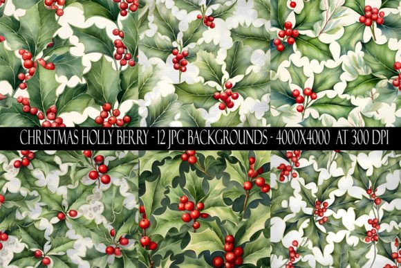 Christmas Holly Berry Backgrounds: Festive Design Foundations