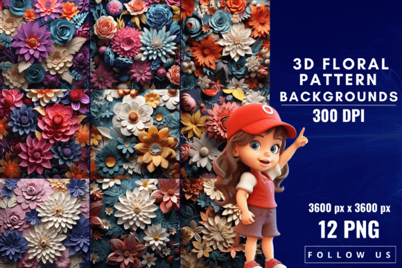 Elevate Your Projects with Immersive 3D Floral Pattern Backgrounds