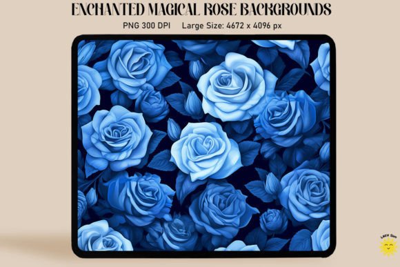 Enchanting Mystery Blue Roses Backgrounds for Designers