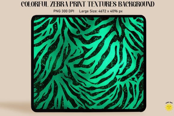 Glitter Green Zebra Print Backgrounds: Bold Digital Design Assets