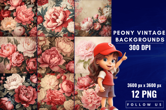 Peony Vintage Backgrounds: Timeless Elegance for Your Designs
