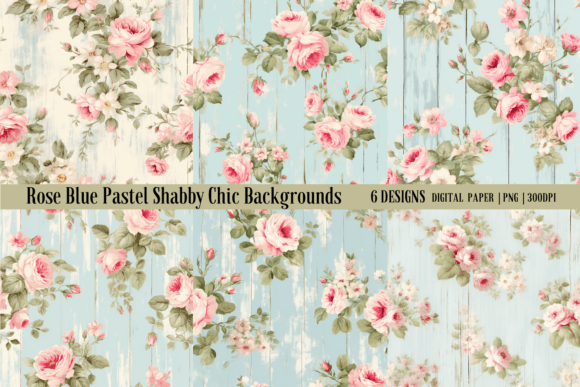 Rose Blue Pastel Shabby Chic Backgrounds: A Designer's Secret Weapon