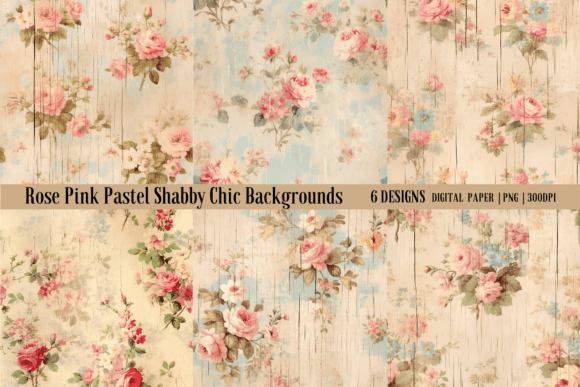 Rose Pink Pastel Shabby Chic Backgrounds for Design
