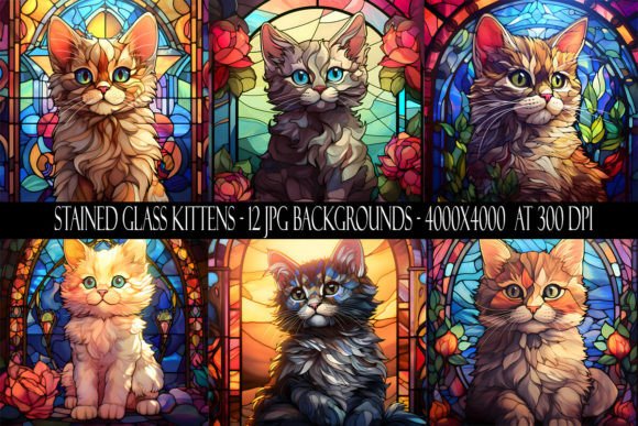 Stained Glass Kitten Backgrounds: A Designer's Playful Toolkit