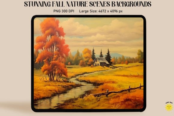 Timeless Autumnal Beauty: Vintage Fall Landscape Backgrounds