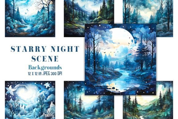 Unlocking Creative Potential with Starry Night Watercolor Backgrounds